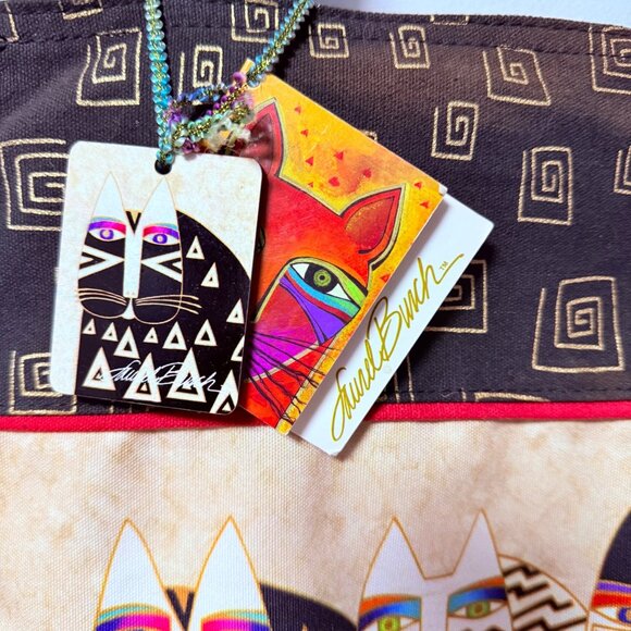 Laurel Burch Wild Cats Tote Bag Charm LB5340 Folklorica Retired Cat Lover Gift - Picture 13 of 16